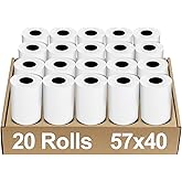 2 1/4" x 50' Thermal Paper 20 Rolls, Thermal Receipt Paper Rolls Premium Quality Compatible with POS Cash Registers and Credit Card Machines