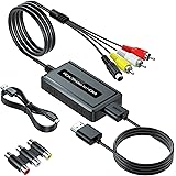 RCA Svideo to HDMI Converter, Support 4 : 3/16 : 9 Aspect Ratio Switch, 720P/1080P HDMI Output Switch, S-video AV RCA to HDMI