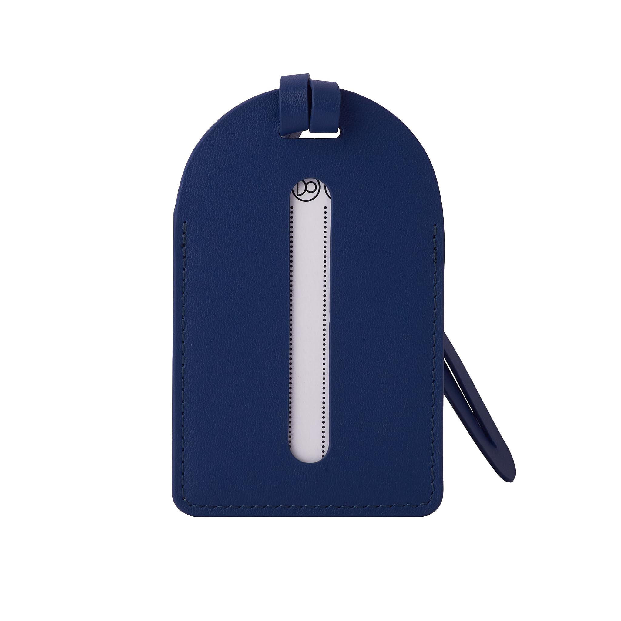 Wasama Genuine Leather Luggage Tag | Travel Baggage Tag | Durable Strap & Privacy Flap (Navy Blue)