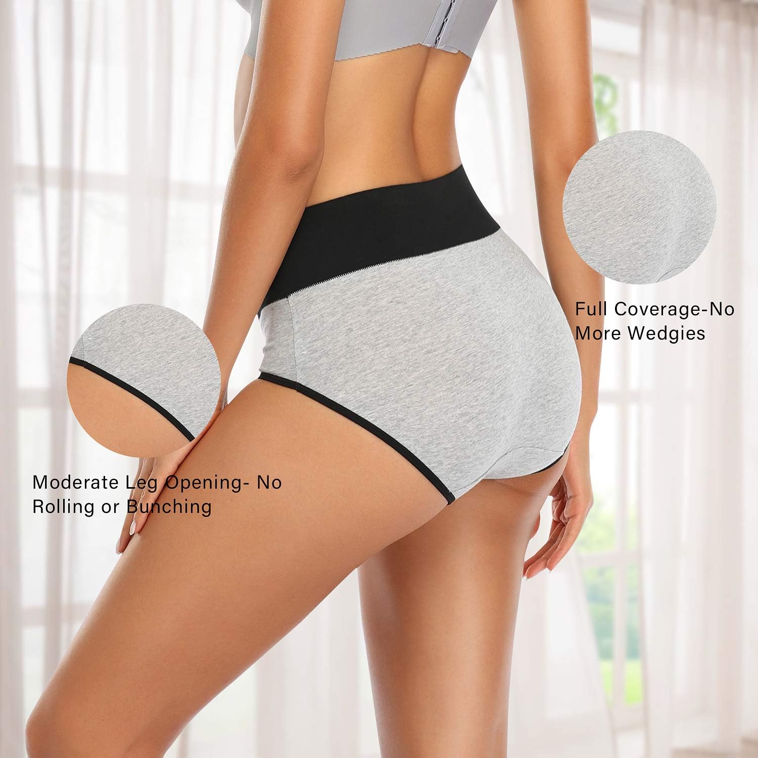 UMMISS Underwear for Women High Waisted Soft Comfy Stretch Full Coverage Ladies Breifs Womens Cotton Underwear Multipack at  Women’s Clothing store