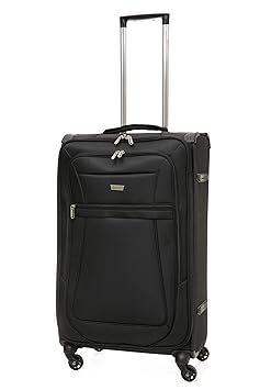 Aerolite Verstärkter 4-Rad Leichtgewicht Reisekoffer Trolley Gepäck Koffer 72 cm Schwarz
