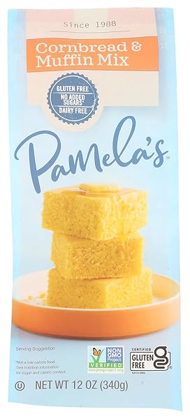 PAMELAS MIX CORN BREAD & MUFFIN, 12 OZ