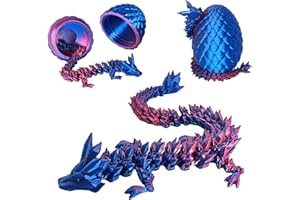 YANZHE Dragon Egg,Dragon Egg Fidget Surprise Toy with 3D Printed Dragon, Dragon Eggs with Dragon Inside Fidget Toy, 12" Dragon and Dragon Egg Toy Gifts for Autism and ADHD. (Laser Purple)
