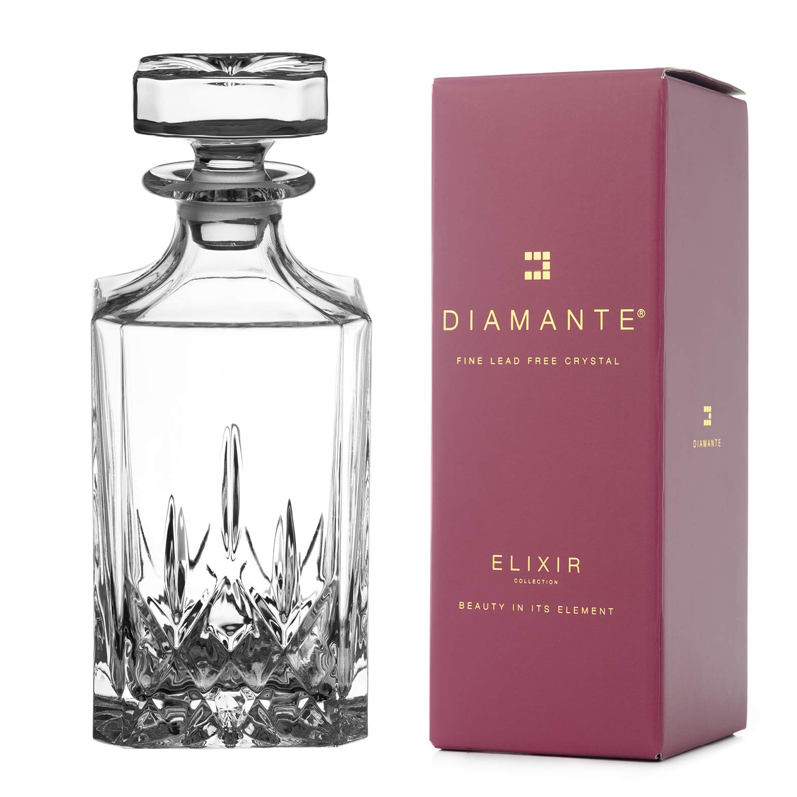 DIAMANTE Whisky Decanter โDorchesterโ Collection | Crystal Decanter 750ml | Gift Box