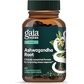 Gaia Herbs Ashwagandha Root 350 mg, 60 Vegan Capsules, 30 Servings | Ashwagandha Supplement for Stress Relief &amp; Sleep Support, Supports Healthy Cortisol, Balanced Energy &amp; Positive Outlook*