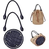 beinkmake PU Leather Handbag Making Kits Round Knitting Crochet Bags Bottom Shaper Bag Handle with Holes Set for DIY Tote Bags Purse Wallet Making Repairing