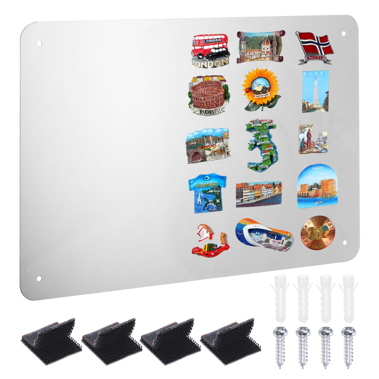 PATIKIL 11x17 Magnetic Board, Magnet Board Magnetic Wall Board Bulletin Board Small Metal Display Board Steel for Wall Magnets Collection Display Photo Spice Note Craft Fridge RV, Silvery