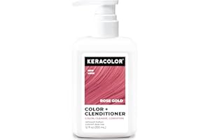 Keracolor Color + Clenditioner 3-in-1 Color-Depositing Conditioner, Gently Cleanses & Conditions, Semi-Permanent Rose Gold Ha