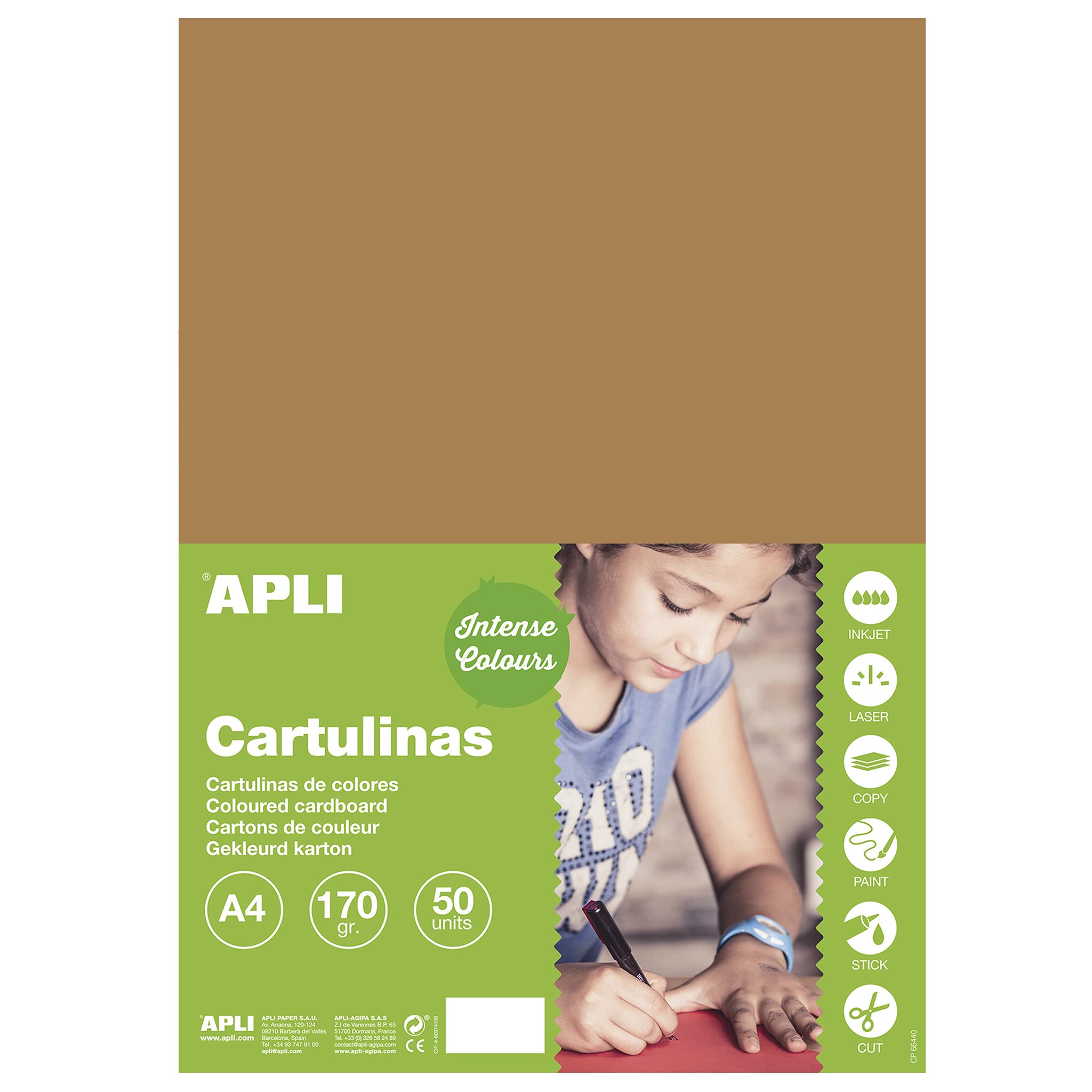 APLI 16499 – Hazelnut Card A4 170 g 50 Sheets — image 1