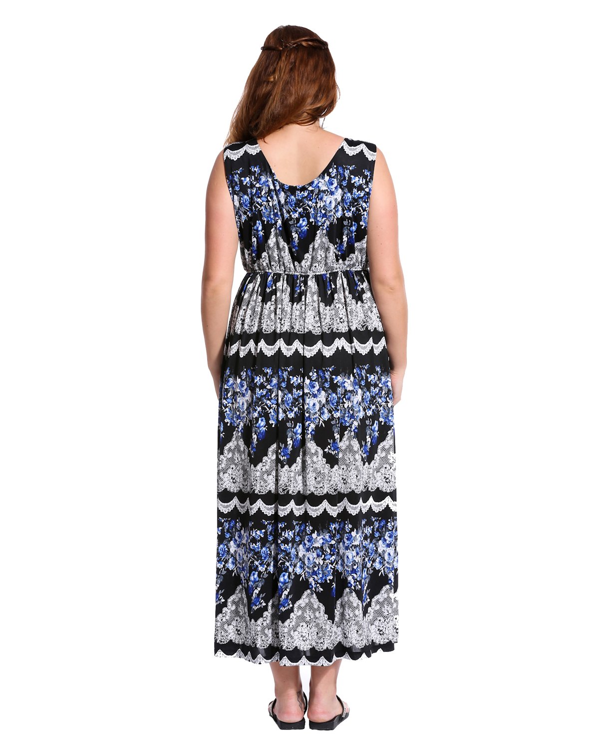 Dilanni Women Sexy V neck Halter Long Summer Maxi Casual Holiday Beach Sundresses (XX-Large,Color 2)