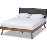 Baxton Studio Beds (Platform), King, Dark Grey/Walnut