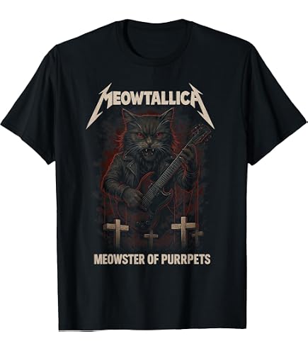Amazon.com: Meowtallica Master Of Kittens T Shirt Funny Gift T