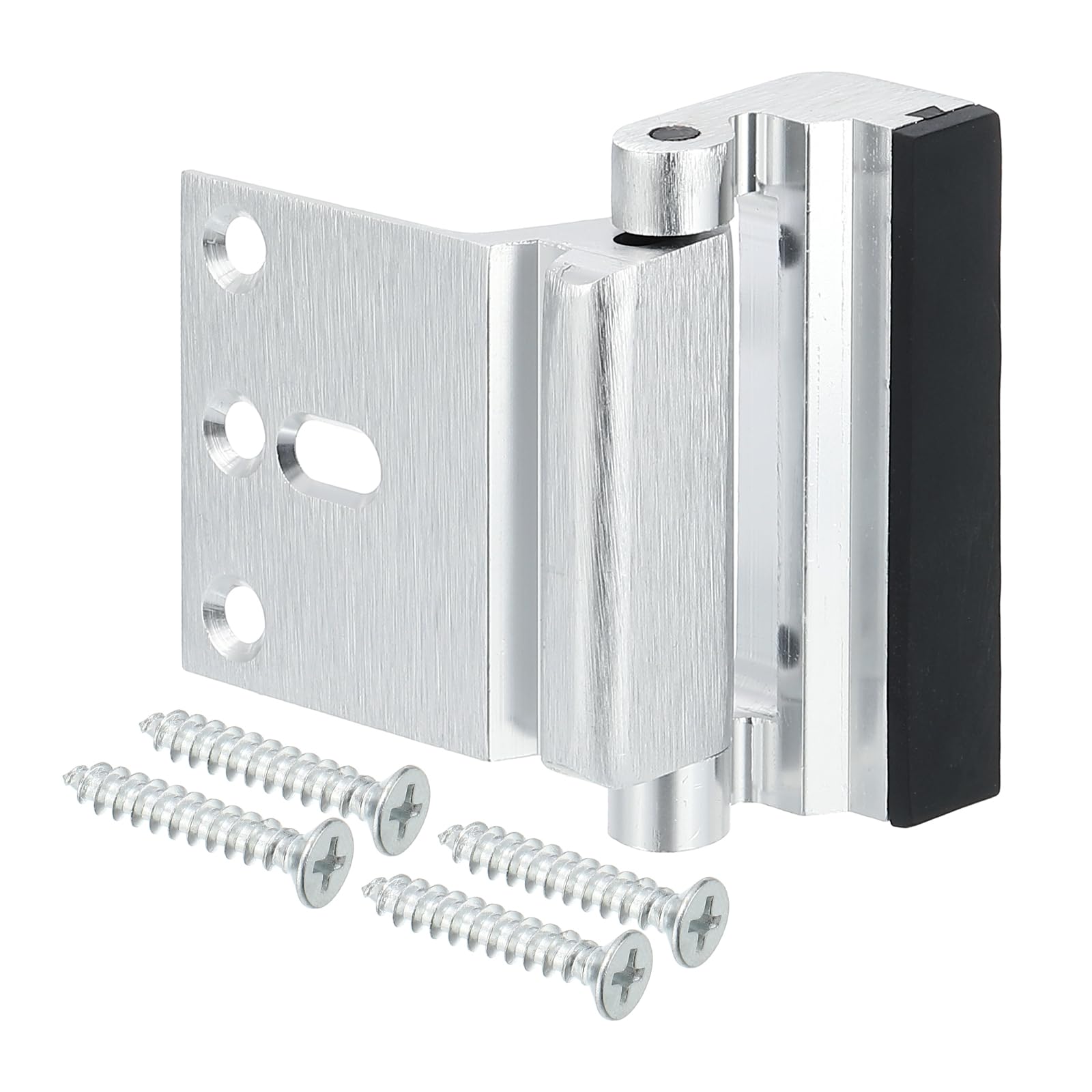 PATIKIL Home Security Door Lock, Door Reinforcement Lock Withstand 800 Lbs High-Security 3" Door Latch Stopper Aluminum Brushed Surface with Screws for Home Safety Privacy, Silver