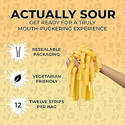 Sour Strips Sour Candy Belts, Mango, Resealable