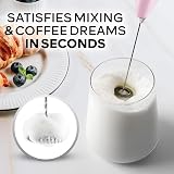 Zulay Kitchen Powerful Milk Frother Handheld Foam Wand with Stand view 2