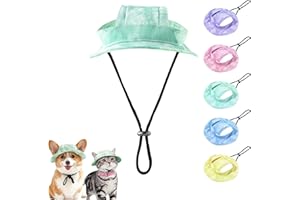 ETOFIXEE Dog Bucket hat,cat hat, Bucket hat for Dogs with Ear Holes, Bucket hat for Dogs,Hats for Cats,Cat Sun hat Keep Your Pets Sun-Protected, Cool, Stylish and Beautiful. (Green, S)