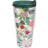 Tervis Brilliant Bliss Collection Made in USA Double Walled Insulated Tumbler Travel Cup Keeps Drinks Cold & Hot, 24oz Classic, Budding Bliss
