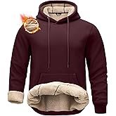 Pudolla Men's Sherpa Hoodie Pullover Winter Thick Warm Fleece Lined Hoodies Athletic Sweatshirts with Kangaroo Pouch Pocket