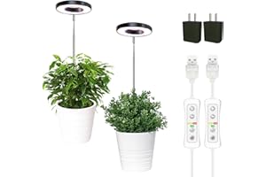 yadoker Plant Grow Light, LED Growing Light Full Spectrum for Indoor Plants,Height Adjustable, Automatic Timer, 5V Low Safe Voltage,Idea for Small Plant Light