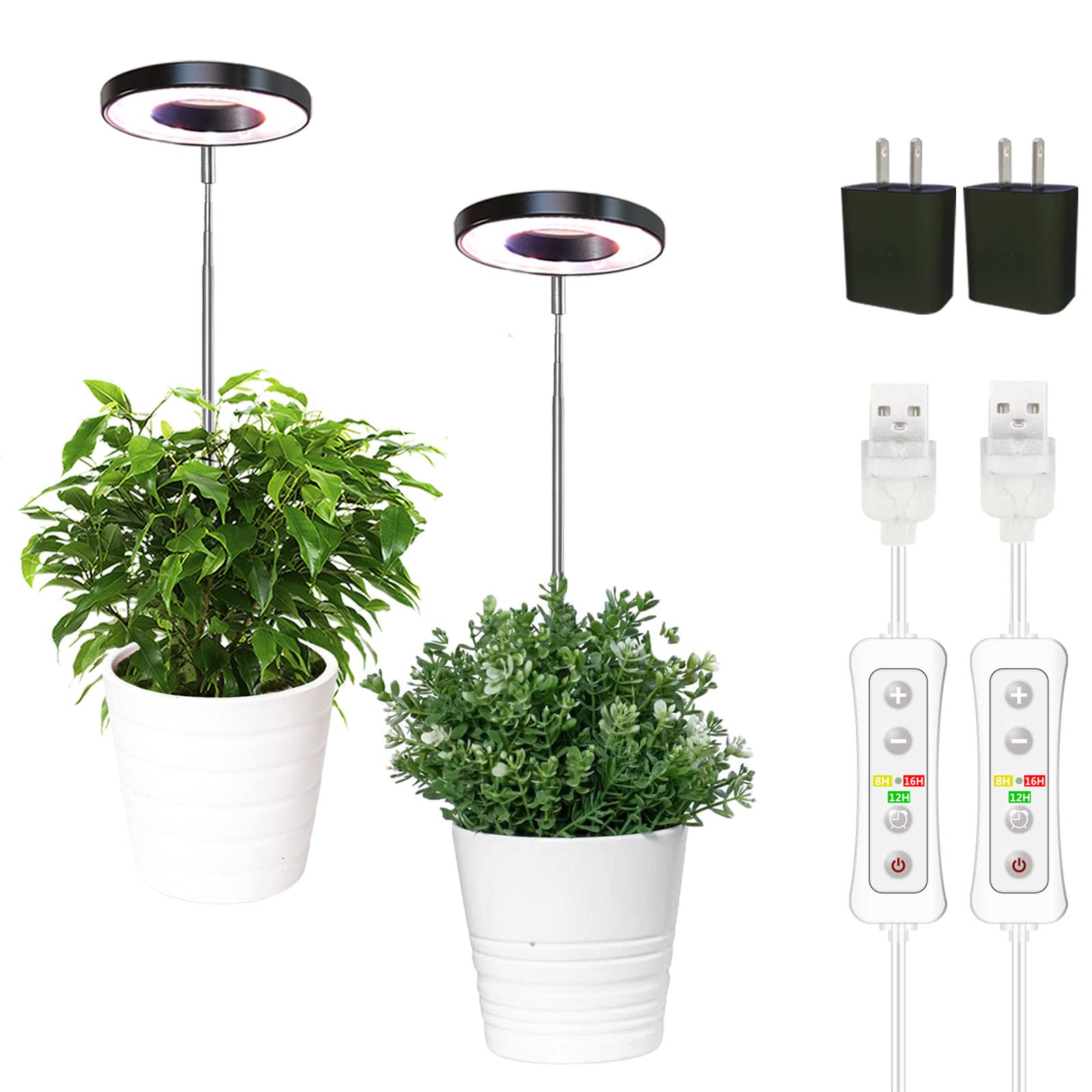 Photo 1 of yadoker Plant Grow Light, LED Growing Light Full Spectrum for Indoor Plants,Height Adjustable, Automatic Timer, 5V Low Safe Voltage,Idea for Small Plant Light