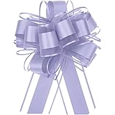 MECCANIXITY 12pcs 6 Inch Large Big Pull Bow Organza Gift Wrapping Bows Ribbon for Wedding Car Baskets Presents Christmas Bow, Purple