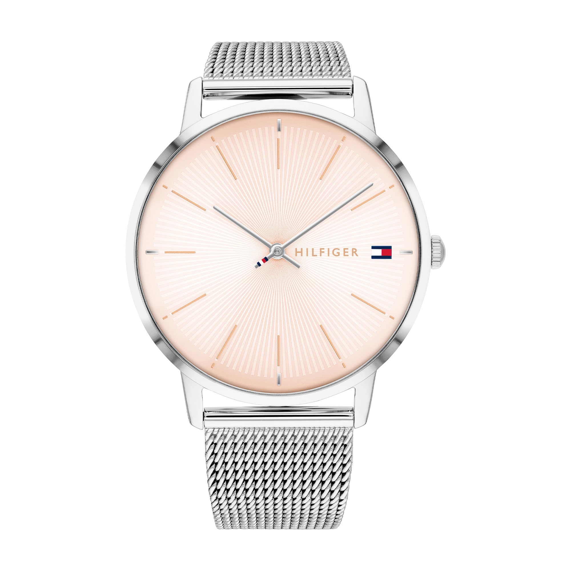 Tommy Hilfiger Women's 40mm Quartz Watch - Blush Sunray Dial, Stainless Steel Mesh Bracelet - 1782244