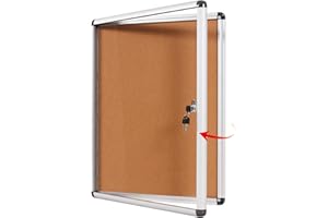 S SWANCROWN Swansea Enclosed Bulletin Board Tamper-Proof Cork Noticeboard Secure Information Board with Acrylic Door 26x20inch (4xA4)