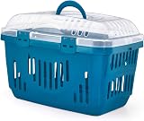CAT CENTRE Blue Transparent Lid Pet Carrier Small Medium Animals Portable
