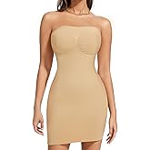 Nebility Strapless Shapewear Slip for Women Tummy Control Body Shaper Under Dress Seamless Lingerie with Removable Straps