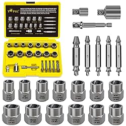 Topec 2-IN-1 Bolt & Screw Extractor Kit, 21PCS Easy
