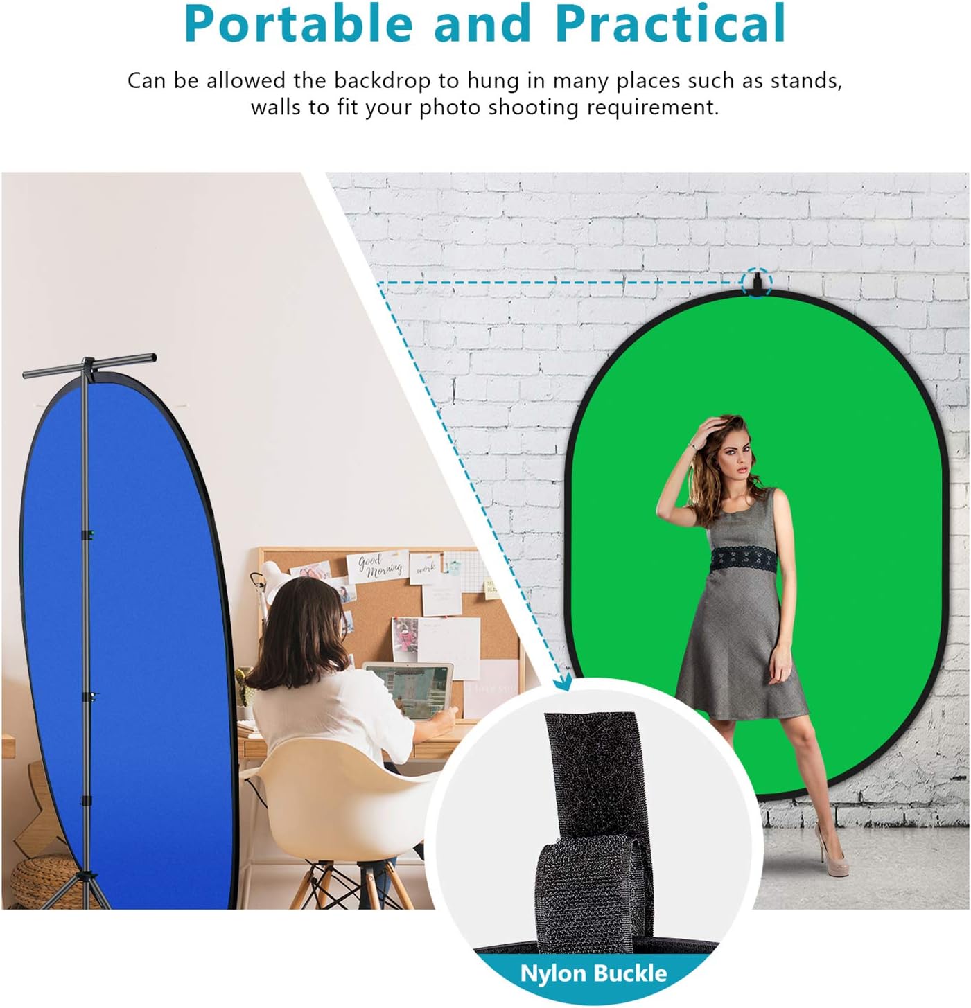 NEEWER Chromakey Backdrops, Double Sided Green Screen and Blue Screen - Image 4