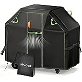 Kinetrail Grill Cover for Outdoor Grill, 58 Inch BBQ Grill Cover 420D Heavy Duty Waterproof with Air Vents/Handles/Straps, Weather Resistant Barbecue Gas Grill Cover for Weber, Genesis, Charbroil, etc