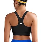 RUNNING GIRL Sports Bra for Women,Adjustable Straps Molded Cup High Impact Sports Bra with Sewn in Pads