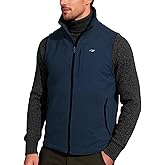 RGJU Mens Fleece Vest Full Zip with Chest Pocket Polar Mock Neck Athletic Outerwear Thermal Outdoor Sleeveless