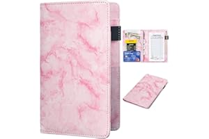 HERRIAT Server Books for Waitress - Marble Texture Leather Waiter Book Server Wallet with Zipper Pocket, Cute Waitress Book&Waitstaff Organizer with Money Pocket Fit Server Apron