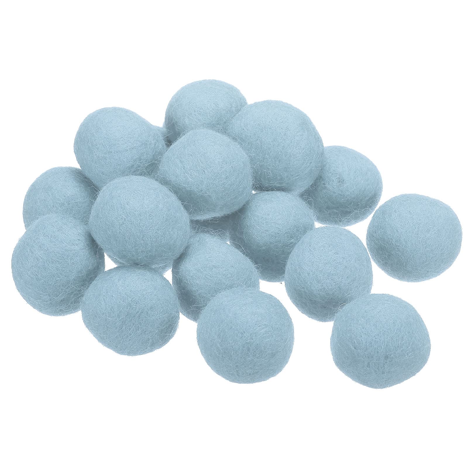 PATIKIL Wool Felt Balls Beads Wool Felting Pom 3cm 30mm Light Blue for Home Crafts Handcrafts Project DIY Pack of 20