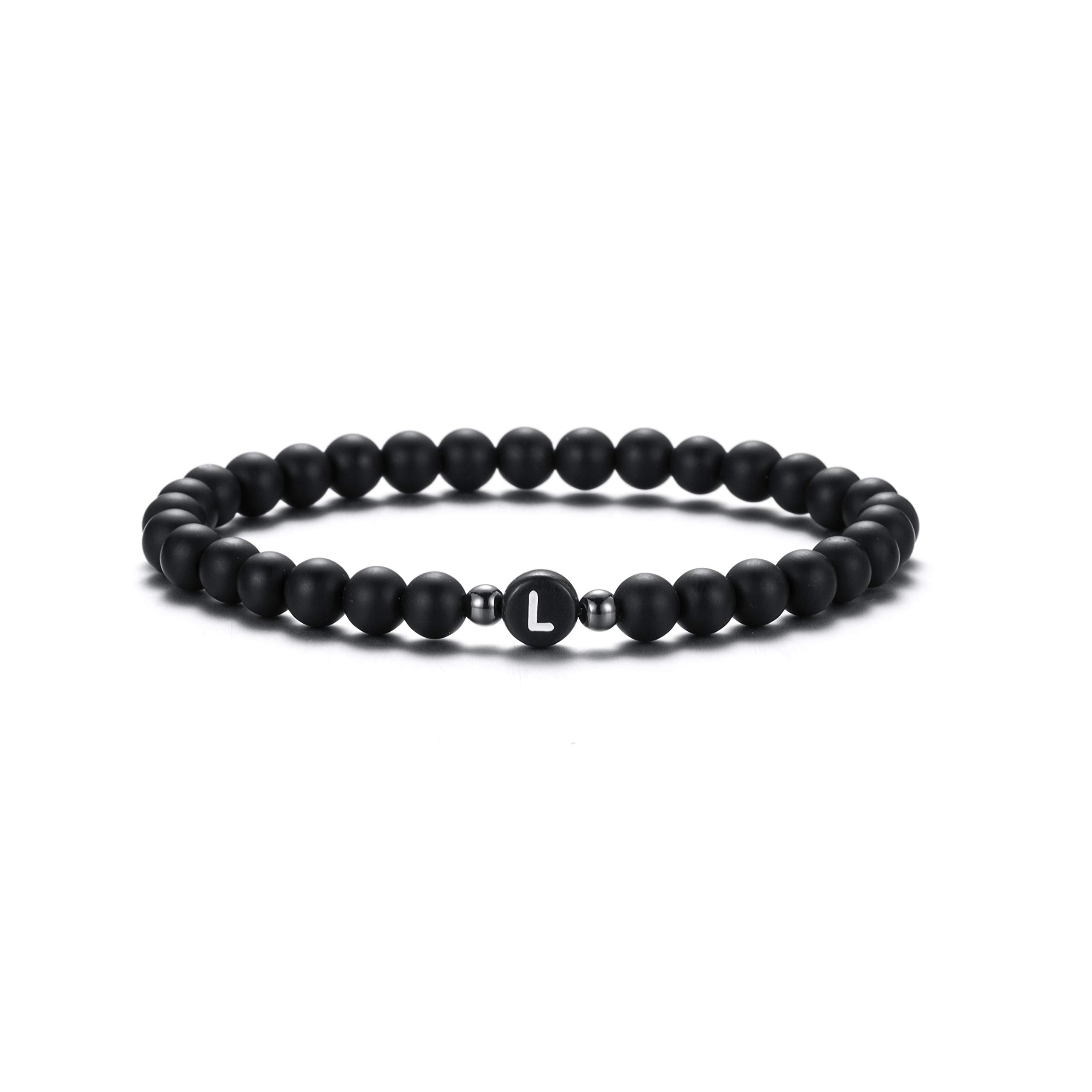 XIA YAN 6mm Black Onyx and White Howlite Handmade