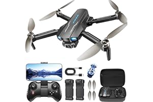 MCJDHJJ Drone with Camera for Kids 1080P HD FPV, Brushless Motor Quadcopter for Adults and Beginners, Waypoint Fly, 360°Flip, Gravity Control, Circle Fly, Auto Hover, RTF and Foldable