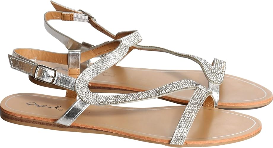 dressy silver flat sandals