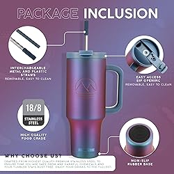 FAHRMOSIS 40 Oz Tumbler with Handle and Straw