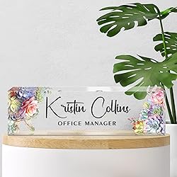 Custom Name Plate for Desk, Acrylic Office Decor