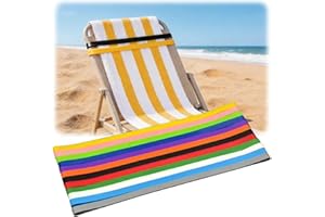 Towel Bands for Beach Chairs 12 Pack - Towel Clips for Beach Chairs, Silicone Stretchable Towel Holder Straps, Windproof Beac