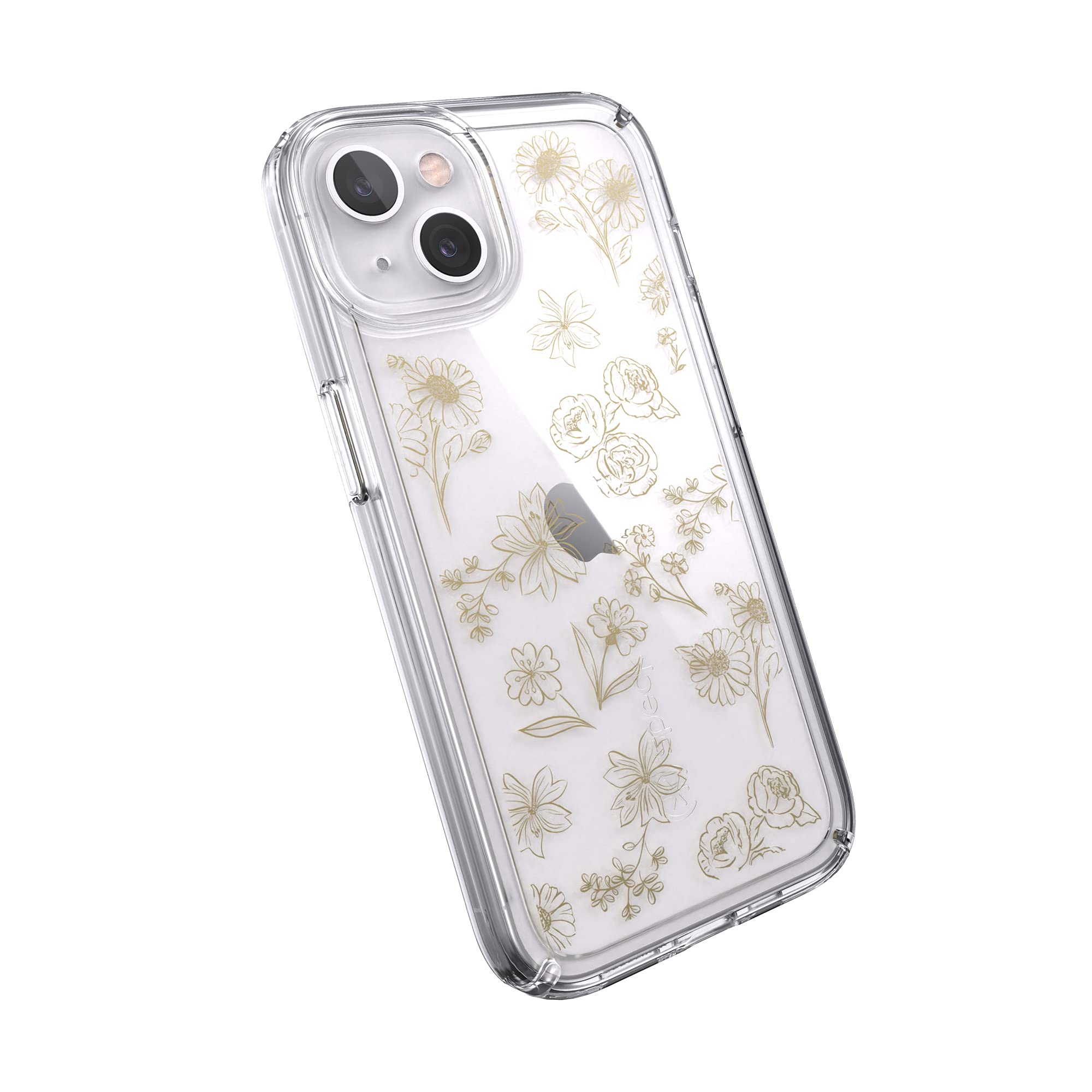 Speck MagSafe Case for iPhone 13 - Drop & Camera Protection, Clear Phone Case, Wireless Charging Compatible, Fits All 6.1 Inch Models - Golden Fall/Clear