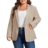 Cicy Bell Womens Plus Size Casual Blazers Lapel Long Sleeve Work Office Suit Jackets Open Front Curvy Blazers