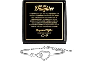 CALLA DECORGIFTS To My Daughter Bracelet From Mom And Dad With Heartfelt Message & Elegant Box, Valentines Gifts For Daughter, Jewelry Gift For Daughter From Mother and Father On Birthday, Graduation