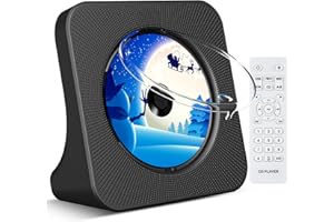 CD Player Portable Bluetooth Desktop KOVCDVI CD Player for Home Desktop CD Player with Speakers CD Players Bluetooth 5.0 with Remote Control Dust Cover Display FM Radio Timer USB AUX Headphone Port