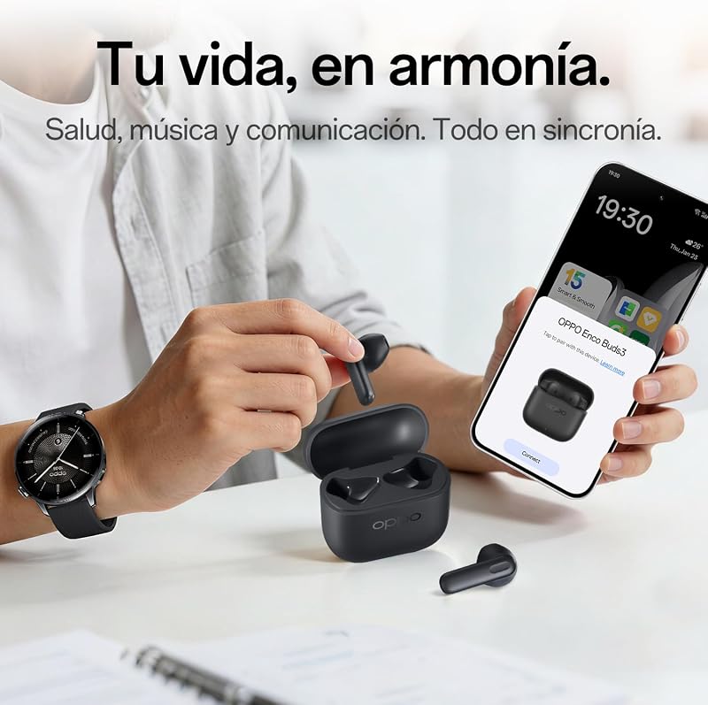 Enco Buds3 Bluetooth 5.4 12.4mm 48h IP55 Auscultadores, Preto Ardósia