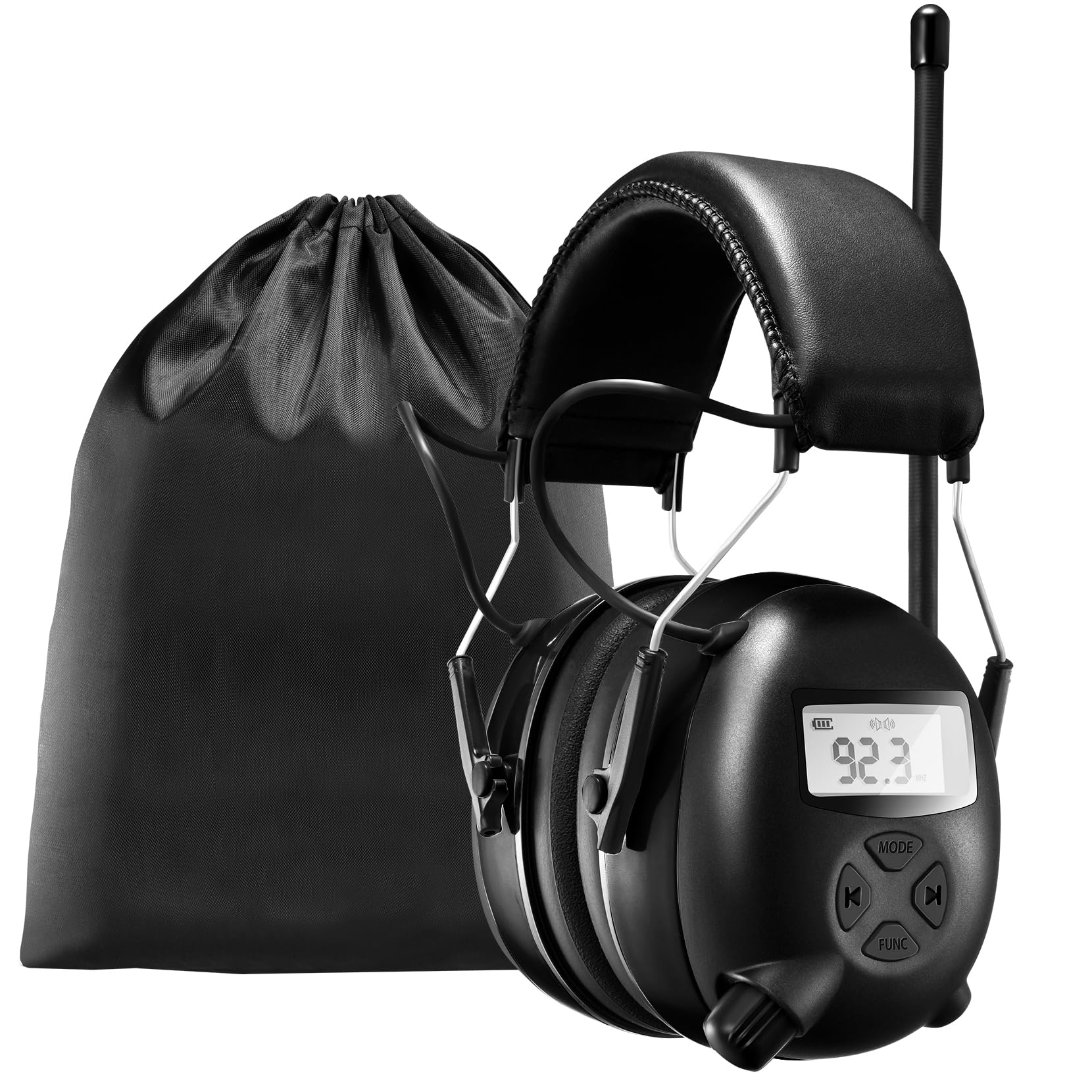 Photo 1 of AM/FM Radio Headphones with Digital Display, 30dB AM FM Hearing Protection Safety Ear Muff, Ear Protection Headphone for Mowing, Landscaping, Shooting and Construction-Black