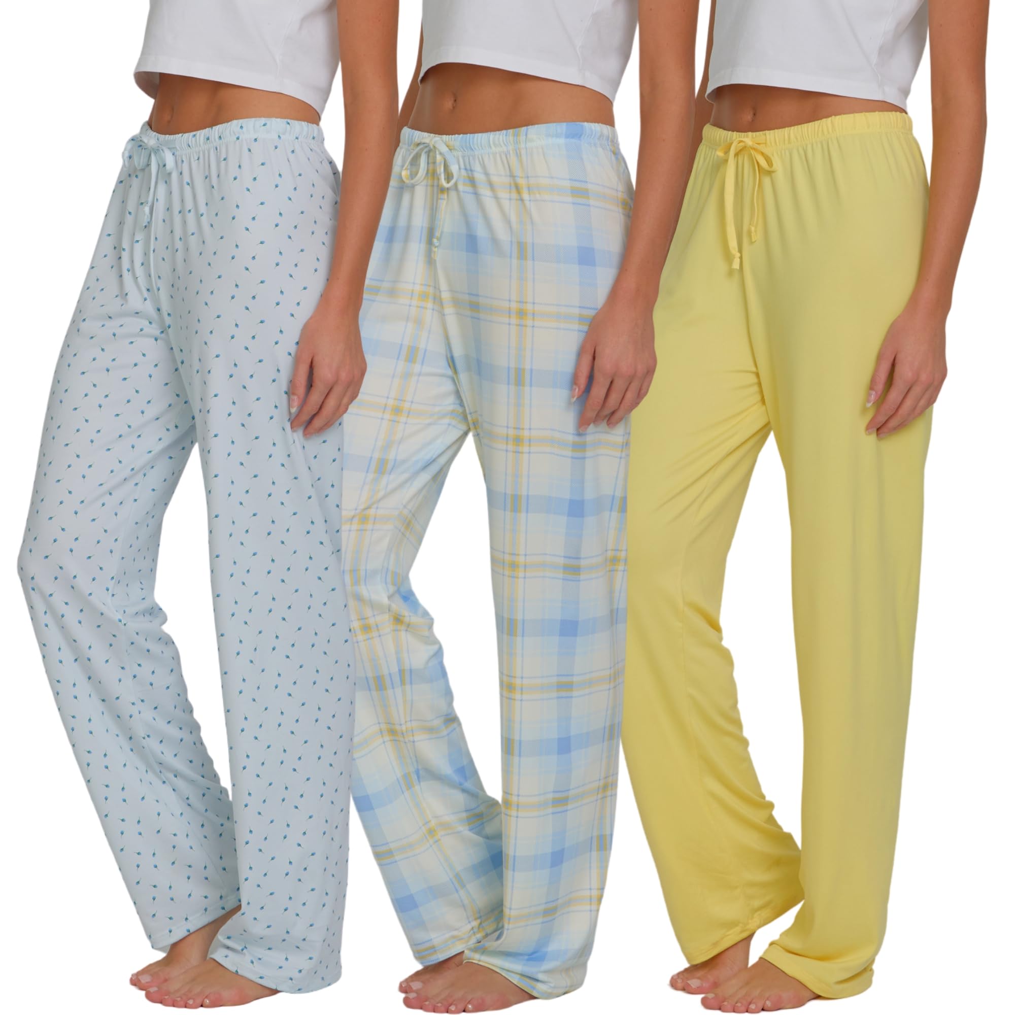 Ultra Performance Womens Pajama PJ Pants 3 Pack Lounge Bottoms Pajamas for Women (Avail in Plus Sizes) Image
