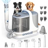 oneisall Dog Grooming Vacuum, 13000Pa Extra Large 3L Dust Cup Pet Vacuum with Clipper Nail Grinder & Shedding Brush, 7 in 1 D